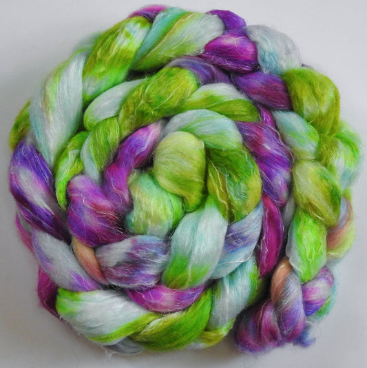 Roller Blades- Batt in a Braid #29 -(5.1 oz.) - Rambouillet / Tussah / Flax (40/40/20)