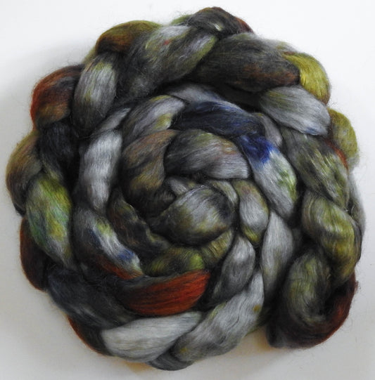 Lichenology (5.8 oz) - Batt in a Braid #52- Wensleydale/ Mulberry silk/ Polwarth (60/25/15)