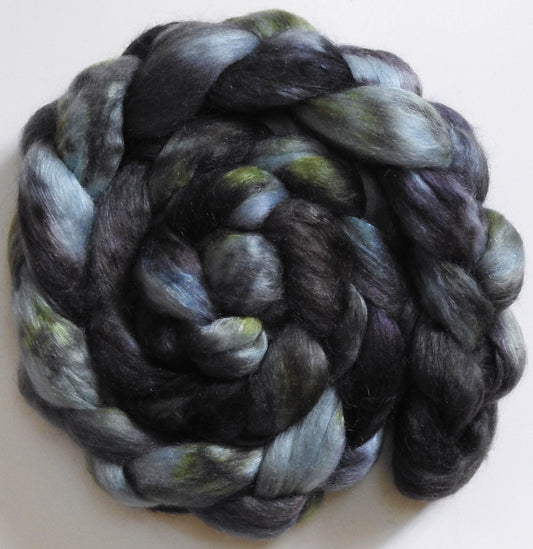 Great Grey Owl (5.7 oz) -Batt in a Braid #10- Superfine Merino/ Silk/Kid Mohair /Corriedale(25/25/25/25)