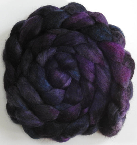 Graphite (5.8 oz) - Batt in a Braid #52- Wensleydale/ Mulberry silk/ Polwarth (60/25/15)
