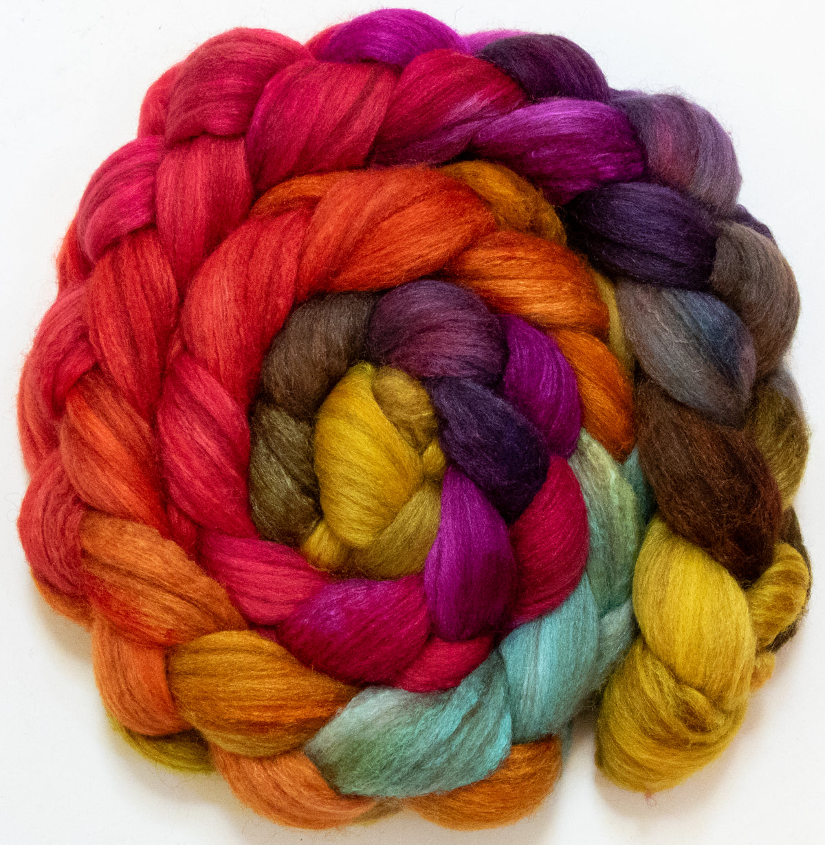 Festival (5.8 oz) - Batt in a Braid #69 - Manx Loaghtan/ Polwarth / tussah silk /nylon (30/30/30/10)