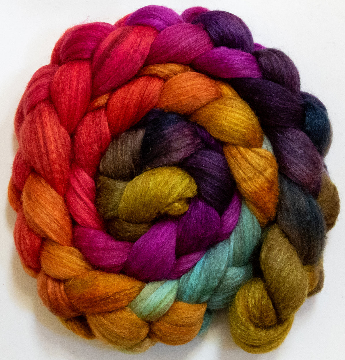 Festival (5.8 oz) - Batt in a Braid #69 - Manx Loaghtan/ Polwarth / tussah silk /nylon (30/30/30/10)