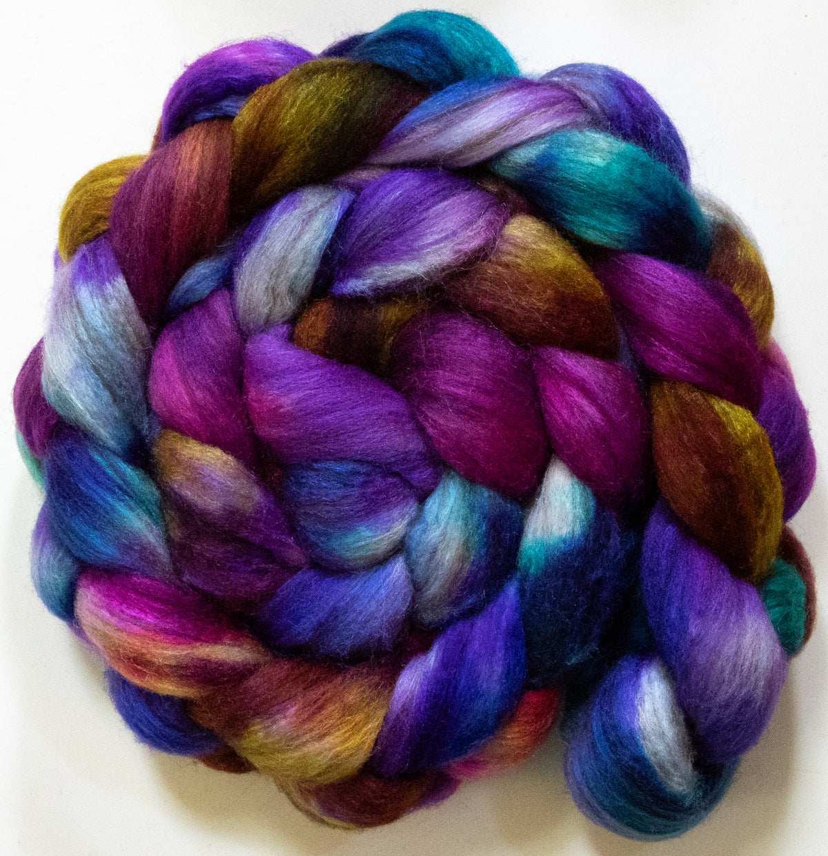 Galileo (5.9 oz) - Batt in a Braid #69 - Manx Loaghtan/ Polwarth / tussah silk /nylon (30/30/30/10)