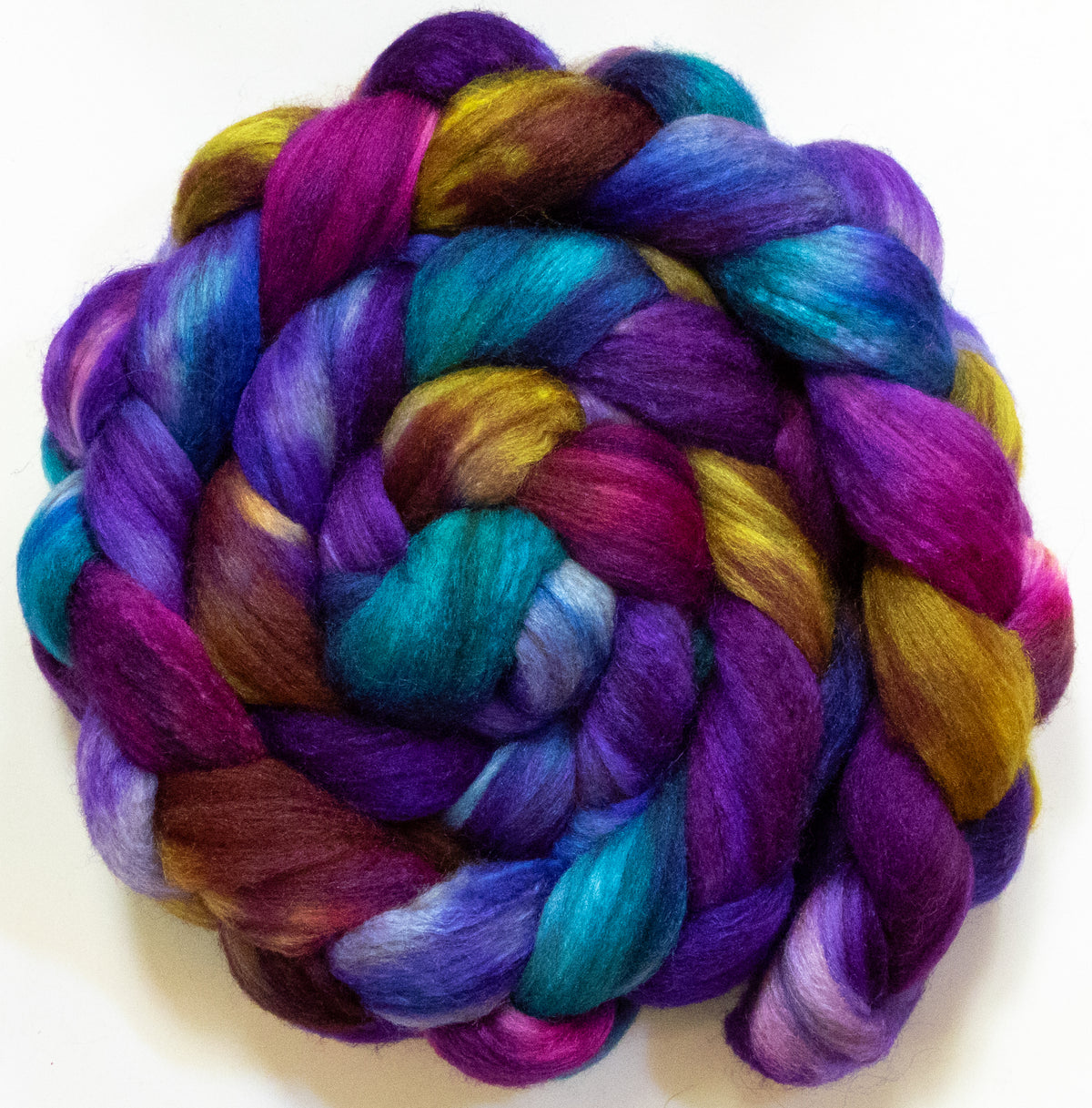 Galileo (5.9 oz) - Batt in a Braid #69 - Manx Loaghtan/ Polwarth / tussah silk /nylon (30/30/30/10)