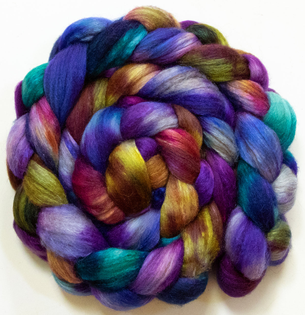 Galileo (5.9 oz) - Batt in a Braid #69 - Manx Loaghtan/ Polwarth / tussah silk /nylon (30/30/30/10)