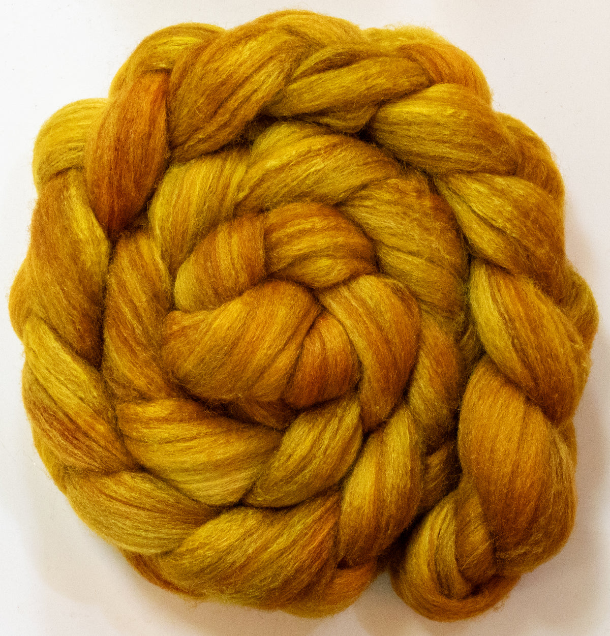 Goldenrod (5.9 oz) - Batt in a Braid #69 - Manx Loaghtan/ Polwarth / tussah silk /nylon (30/30/30/10)