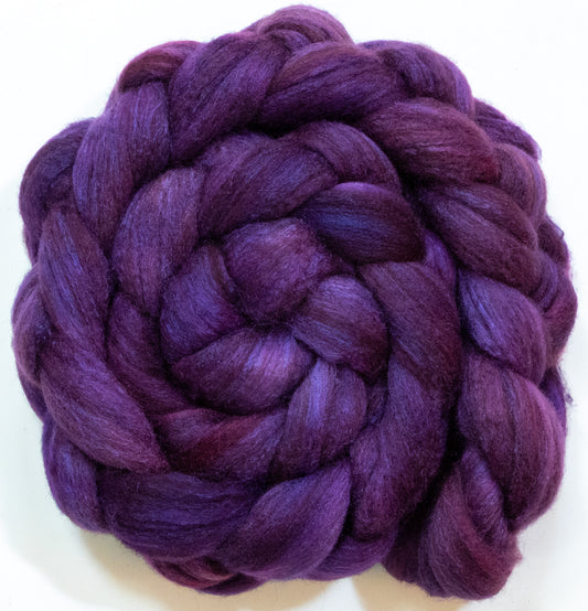 Grape (5.8 oz) - Batt in a Braid #69 - Manx Loaghtan/ Polwarth / tussah silk /nylon (30/30/30/10)