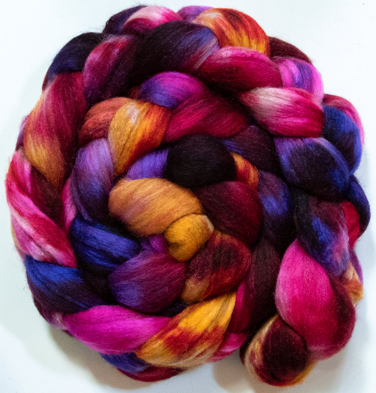 Da Vinci (5.9 oz) - Batt in a Braid #69 - Manx Loaghtan/ Polwarth / tussah silk /nylon (30/30/30/10)