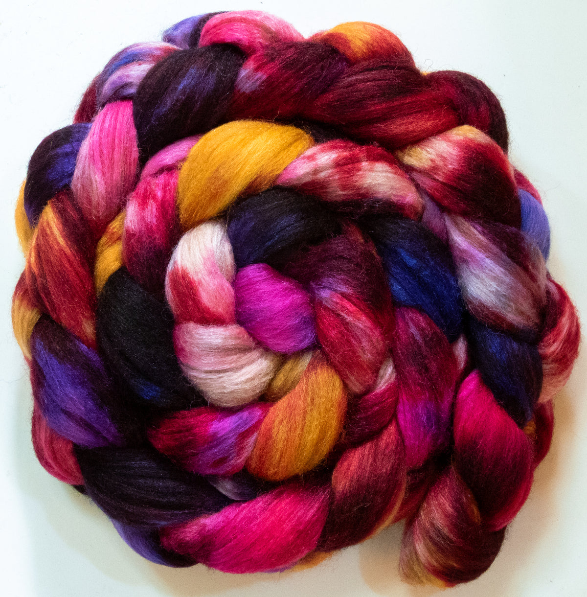 Da Vinci (5.9 oz) - Batt in a Braid #69 - Manx Loaghtan/ Polwarth / tussah silk /nylon (30/30/30/10)