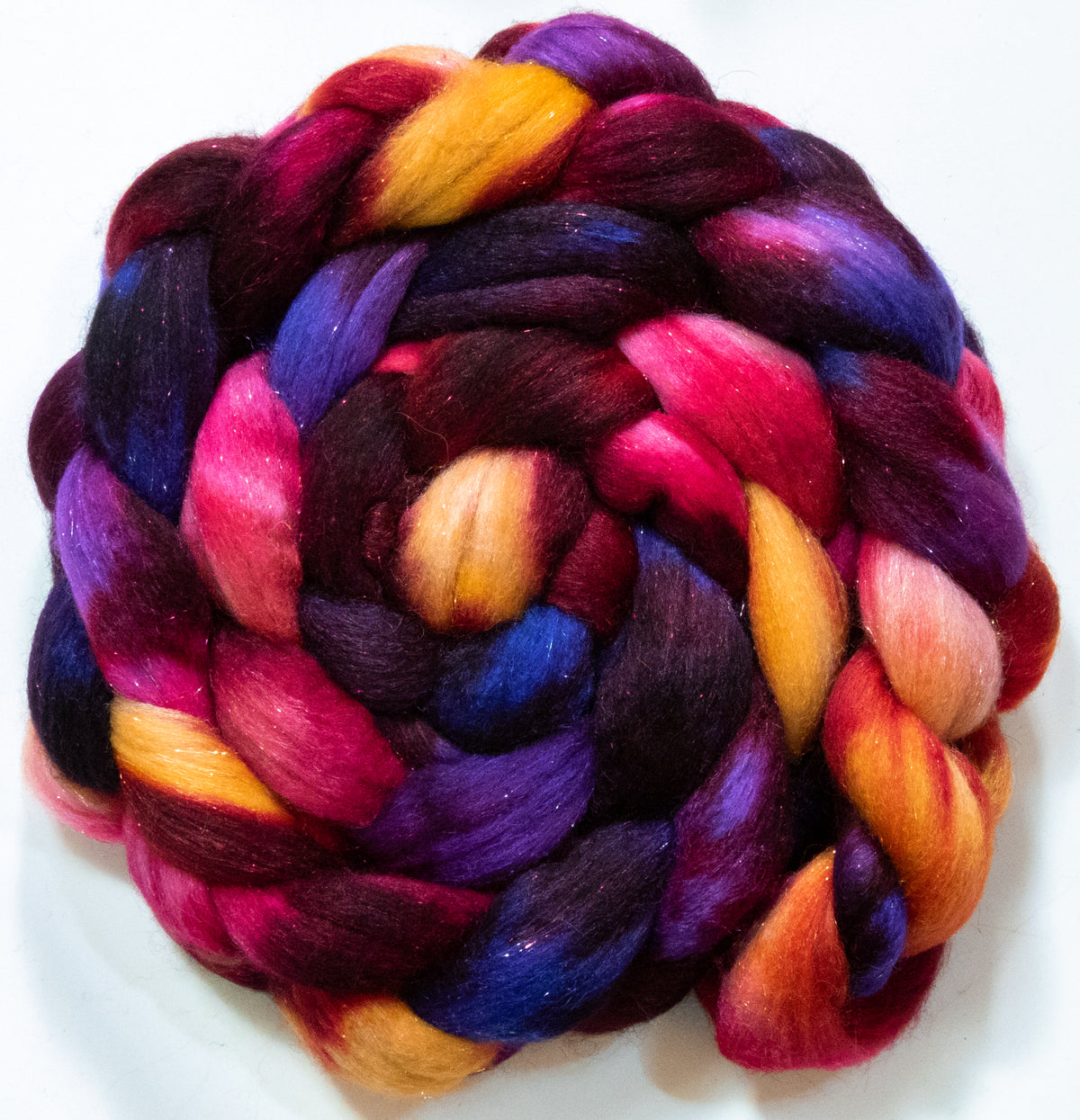 Da Vinci (5.7 oz) - Batt in a Braid #67 - Polwarth/Baby Camel/Tussah Silk/Gold Stellina (40/25/25/10)