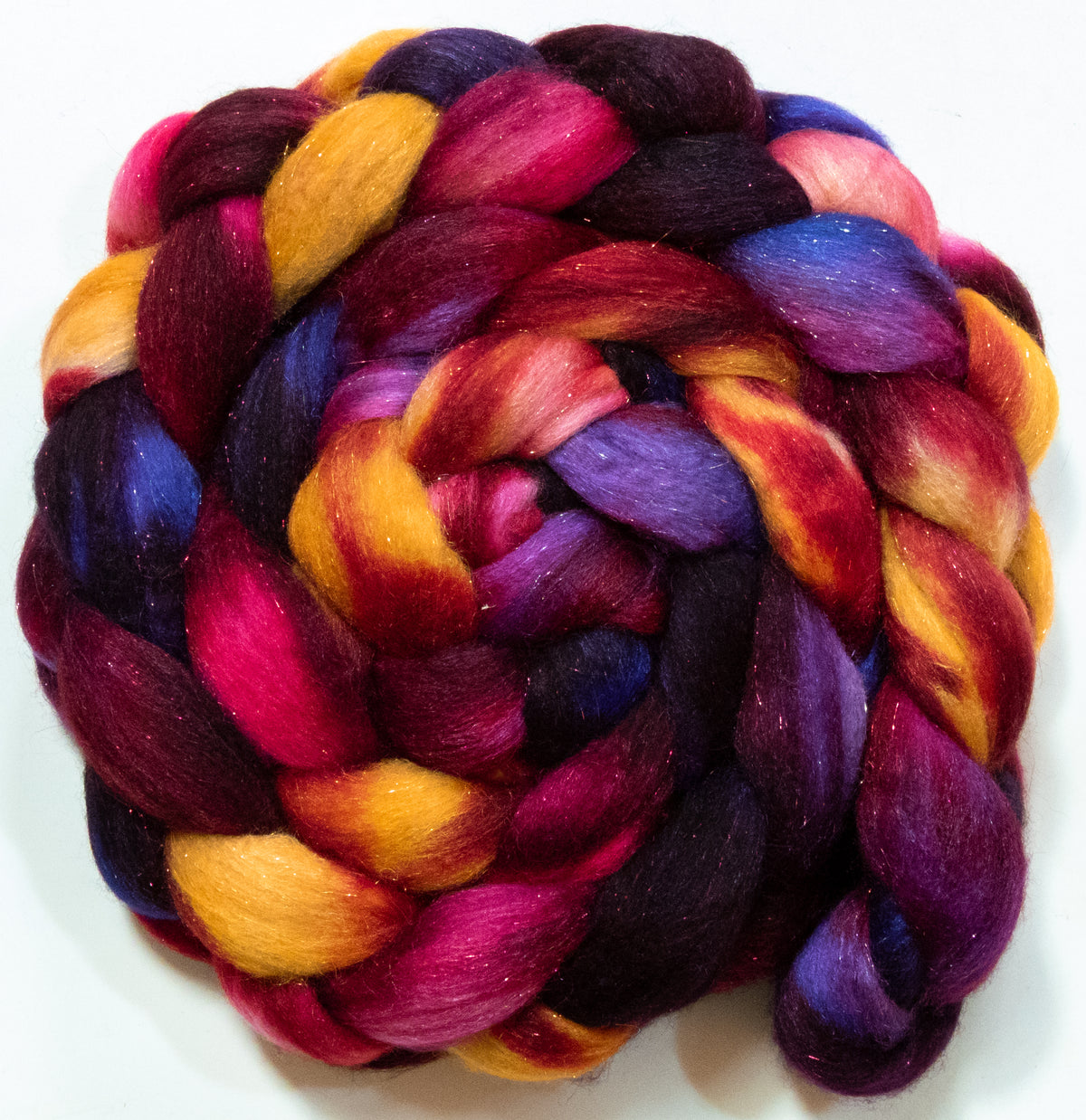 Da Vinci (5.7 oz) - Batt in a Braid #67 - Polwarth/Baby Camel/Tussah Silk/Gold Stellina (40/25/25/10)