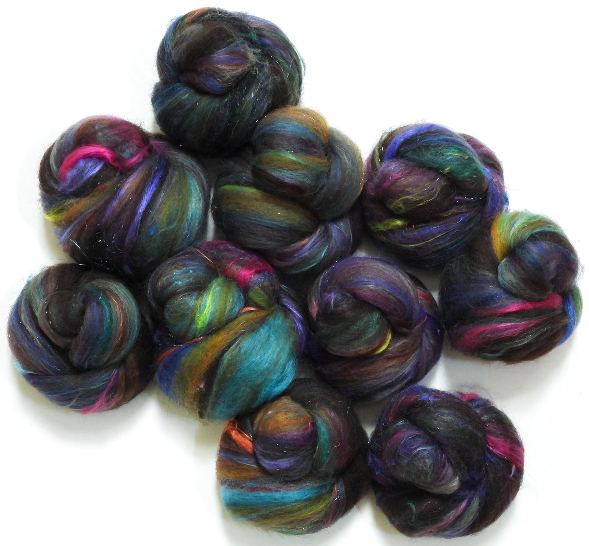 Veni, Vidi, Vici (4 oz) - Sparkle Sticklebatts - merino, rambouillet, Haunui, silk, sari silk, angelina