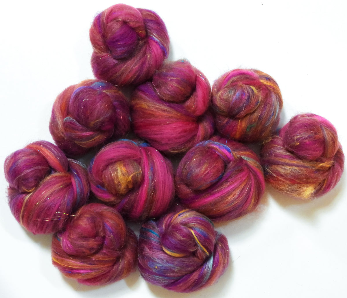 Mamma Mia (3.8 oz) - Sparkle Sticklebatts - merino, CVM/slight mohair blend, rambouillet, silk, sari silk, angelina, firestar