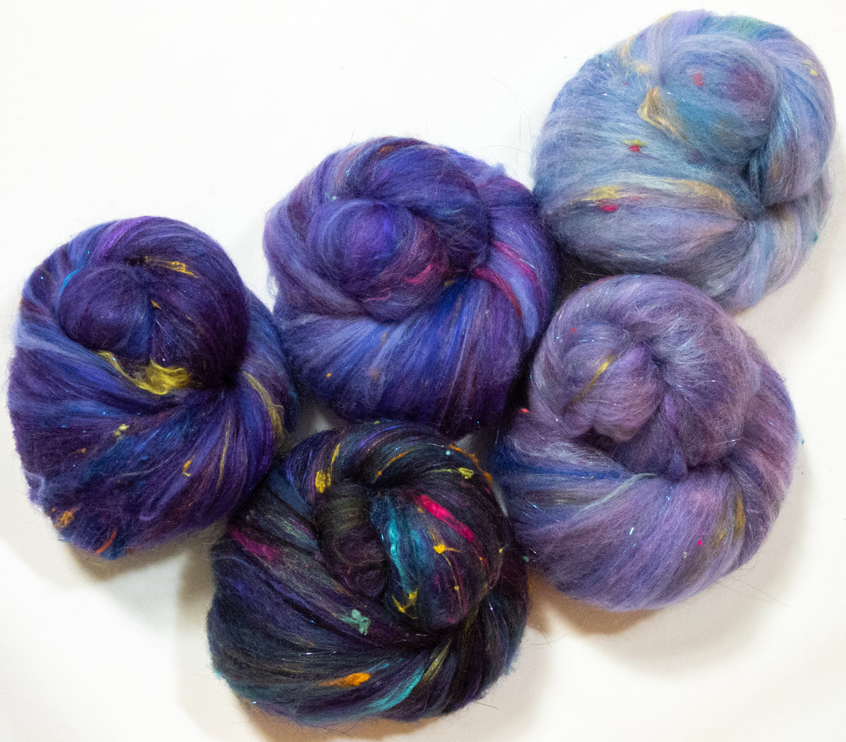 Tuscan Lavender (4 oz) - Sparkle Sticklebatts - merino, CVM/slight mohair blend, silk, silk noil, angelina