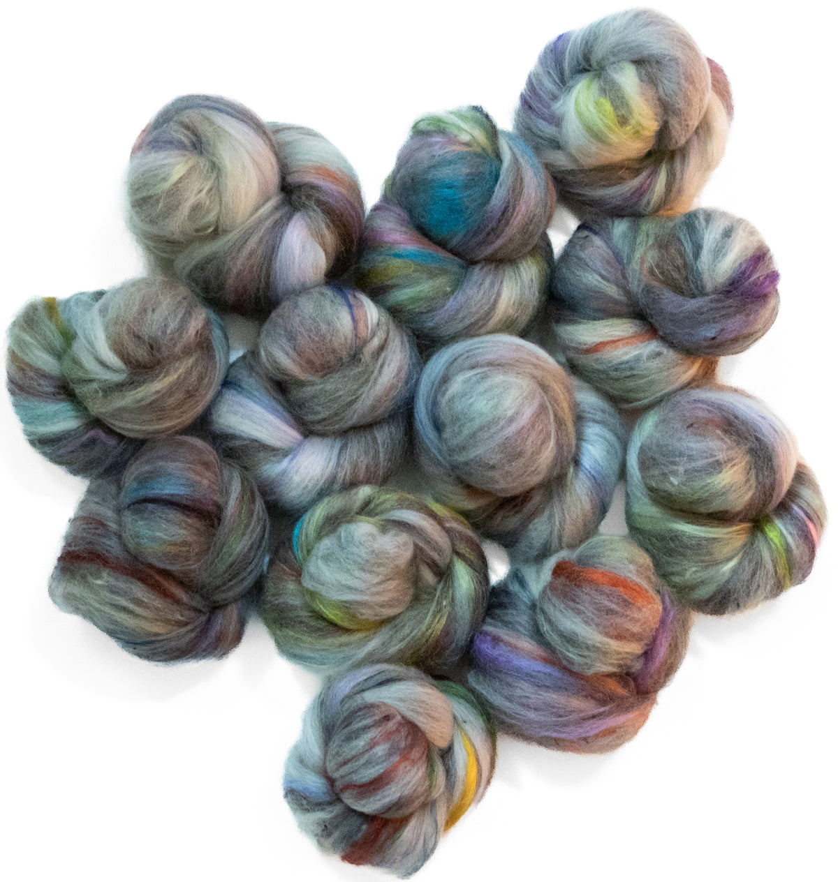 Cloister -4 oz - Non-Sparkle Sticklebatts - Romney fleece, Haunui Top, YAK, silk , tweed blend