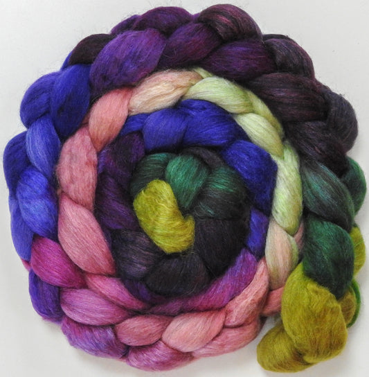 Fresh Fig (5.7 oz) - Batt in a Braid #6 - 1/3 Grey Baby Alpaca/1/3 Polwarth/ 1/3 Tussah Silk