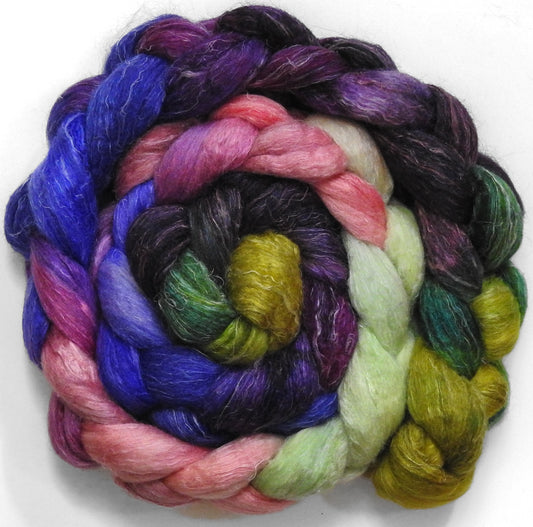 Fresh Fig (5.7 oz) - Batt in a Braid #29 - Rambouillet / Tussah / Flax (40/40/20)