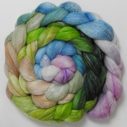 Pastel Pigeon (5.7 oz) - Batt in a Braid #29 - Rambouillet / Tussah / Flax (40/40/20)