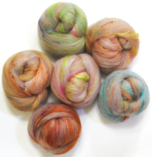 Montpellier Cathedral - Sticklebatts - Corriedale X fleece, merino, CAMEL, silk, silk noil, (angelina in sparkle variety)