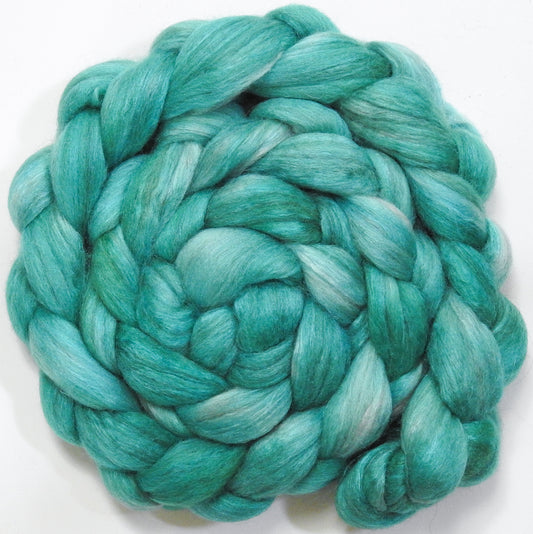 Robin's Egg (5.7 oz) - Batt in a Braid #6 - 1/3 Grey Baby Alpaca/1/3 Polwarth/ 1/3 Tussah Silk