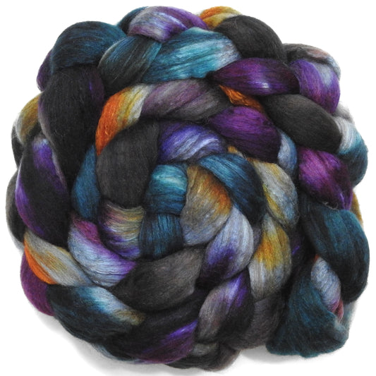 Magic Flute (5.8 oz) - Batt in a Braid #7 - Polwarth/ Manx / Mulberry silk/ Firestar (30/30/30/10)