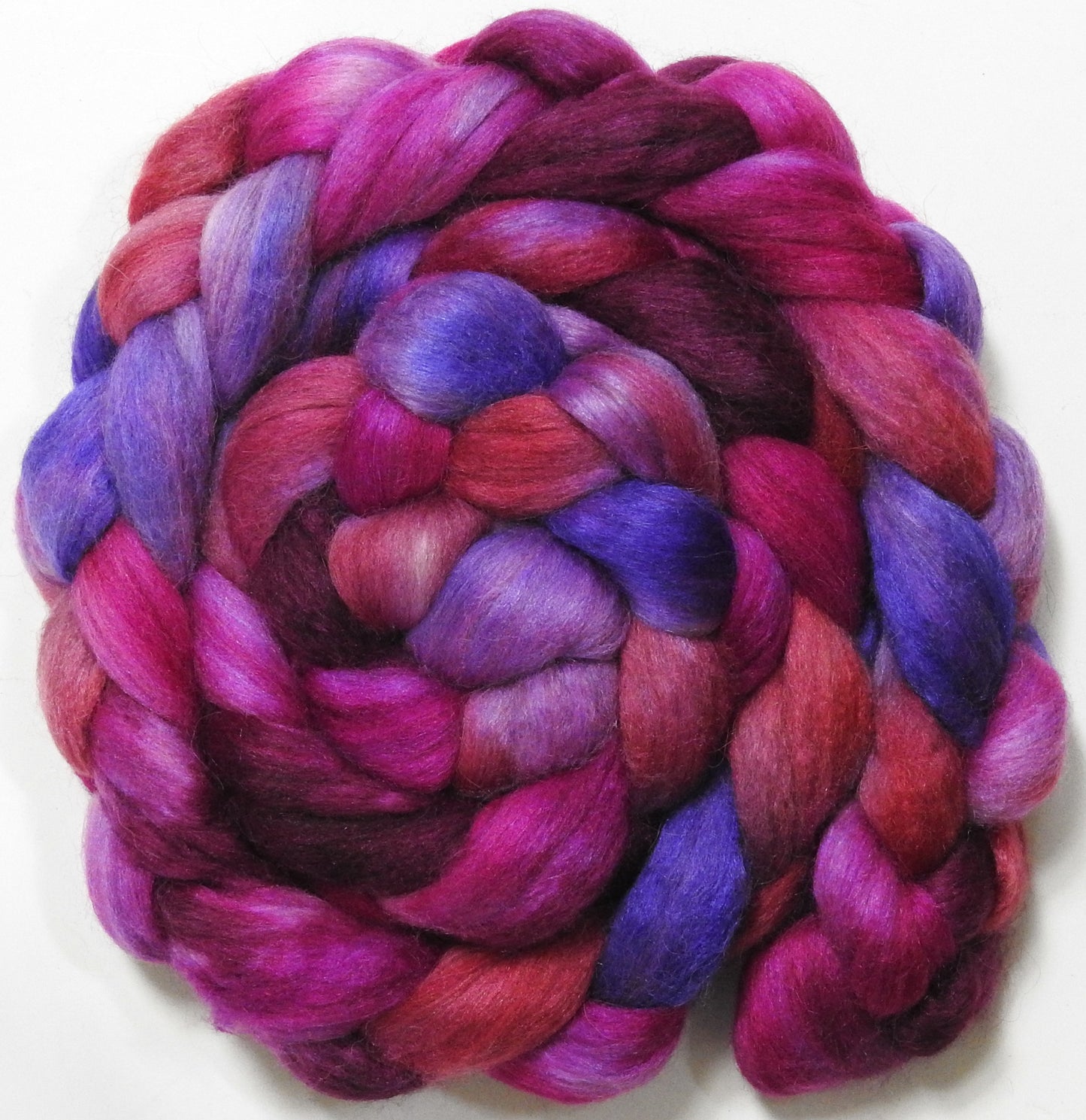 Sweet William (5.8 oz) - Batt in a Braid #6 - 1/3 Grey Baby Alpaca/1/3 Polwarth/ 1/3 Tussah Silk