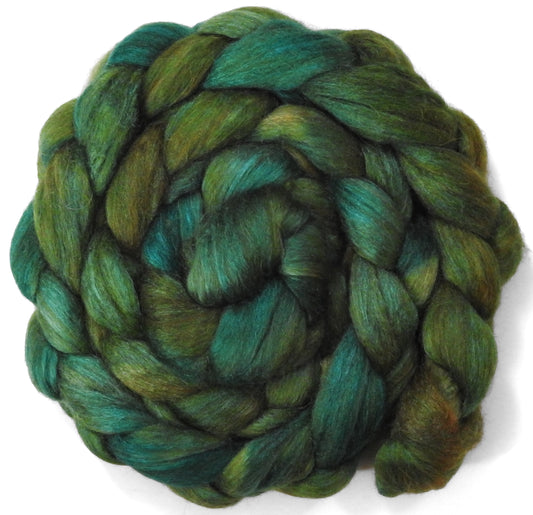 Cotyledon (5.8 oz) - Batt in a Braid #6 - 1/3 Grey Baby Alpaca/1/3 Polwarth/ 1/3 Tussah Silk
