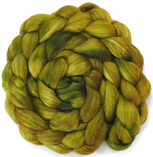 Asparagus (5.9 oz) - Batt in a Braid #6 - 1/3 Grey Baby Alpaca/1/3 Polwarth/ 1/3 Tussah Silk