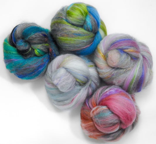 Jupiter - Sparkle smooth Sticklebatts - Corriedale fleece, merino, cormo, cashgora, silk, stellina