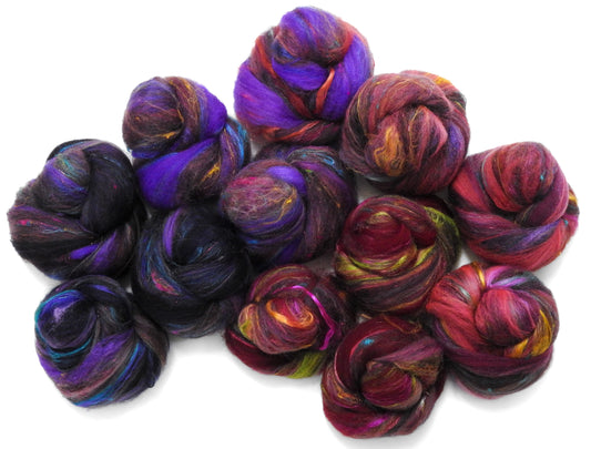 Erythrite - Sparkle Sticklebatts - Bond fleece, merino, Bfl, silk, cashgora, sari silk, angelina