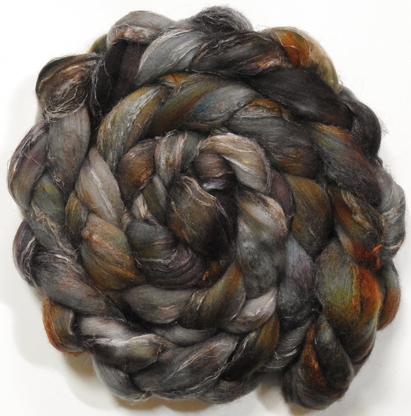 Screech Owl (grey morph) (5.6 oz) - Merino/ Tussah Silk/ Natural Flax (50/25/25)