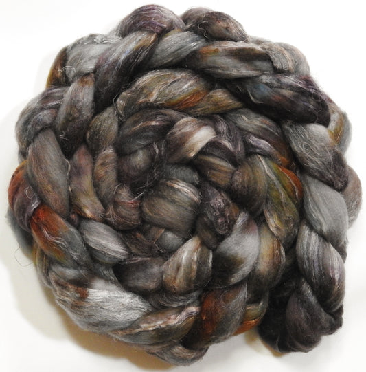 Screech Owl (grey morph) (5.6 oz) - Merino/ Tussah Silk/ Natural Flax (50/25/25)
