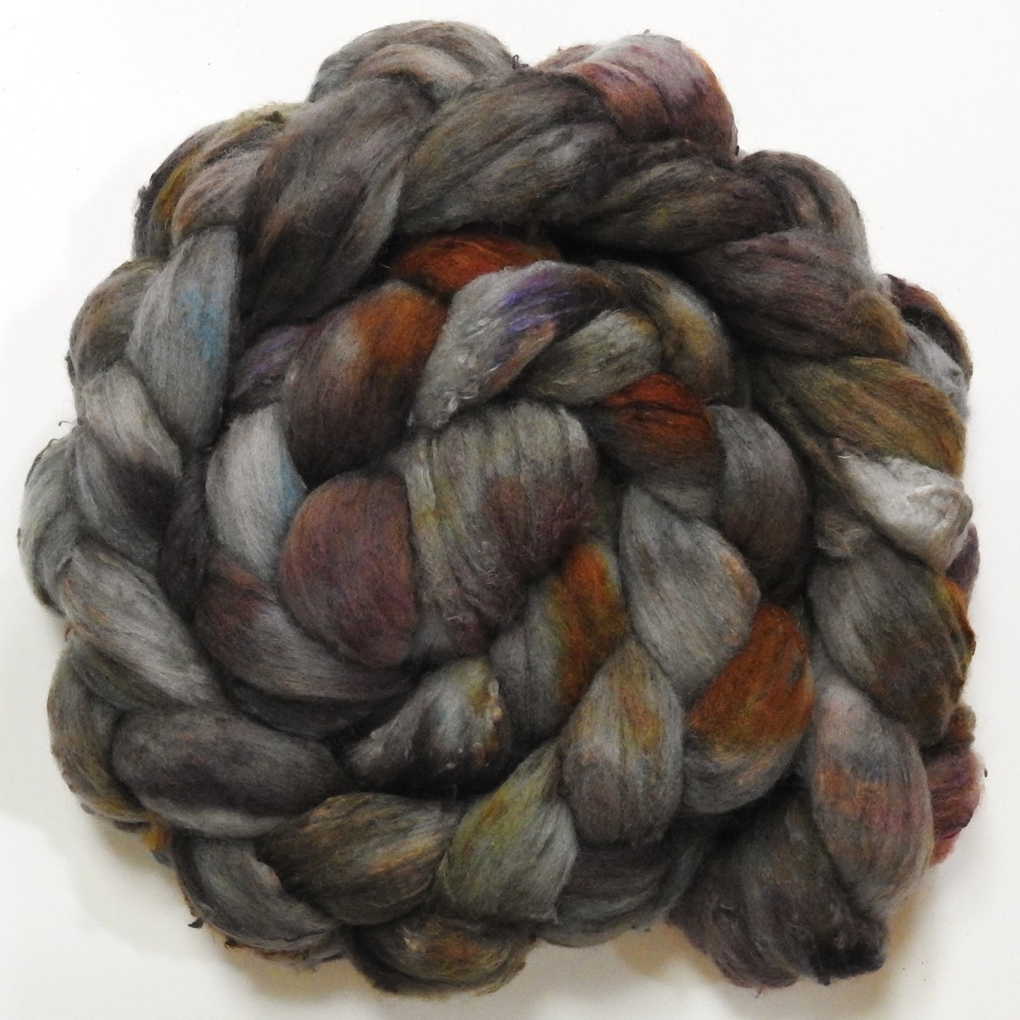 Screech Owl (grey morph) (5.7 oz)- 25 micron Merino/ Silk Slubs (70/30)
