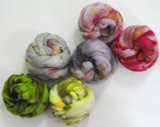 Mejiro -Dyed Gradient Set -(8.4 oz.) - 25 micron Merino/ Silk Slubs (70/30)