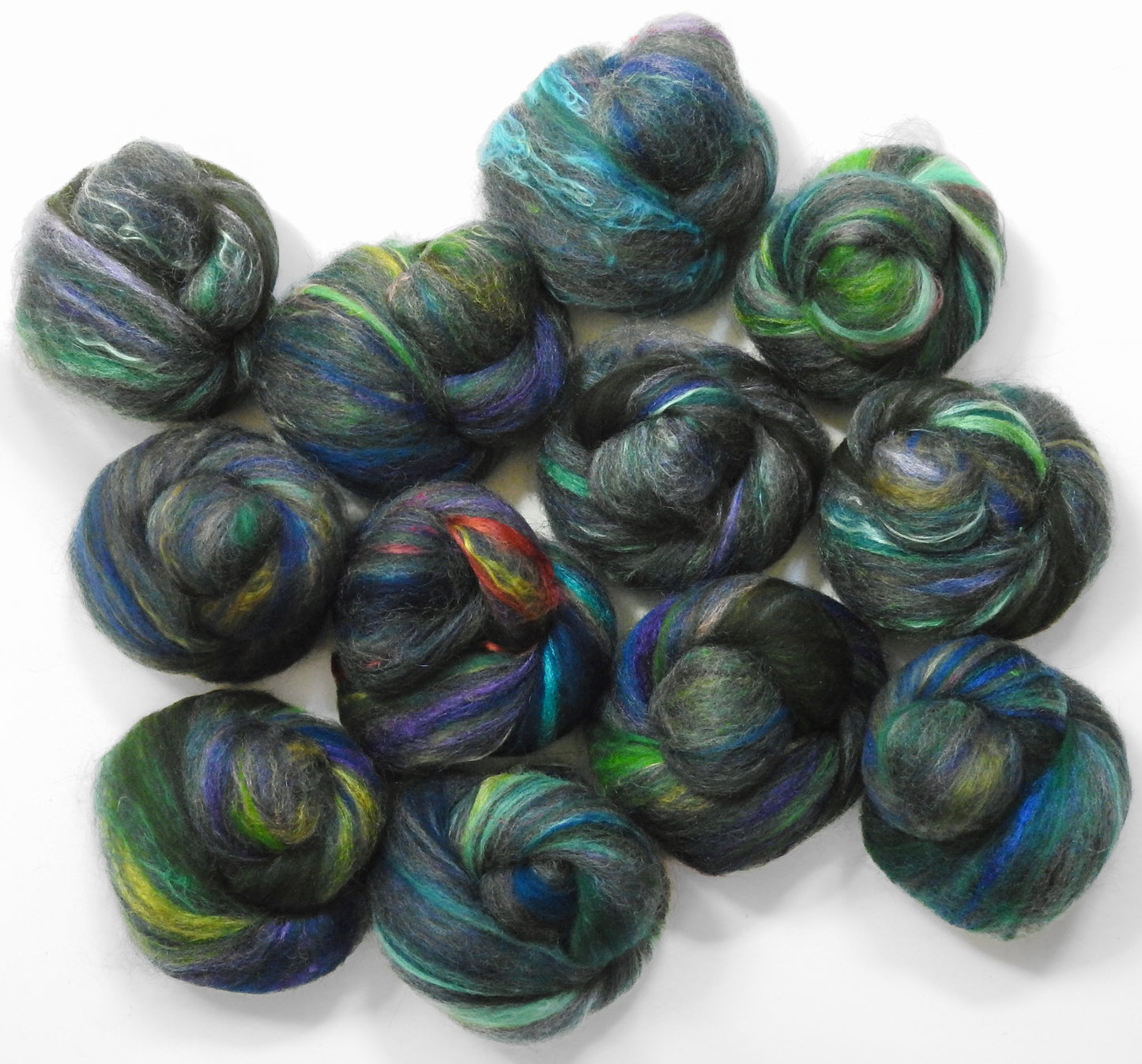 Baikal Apatite - NON-Sparkle Sticklebatts - CVMXRambouillet fleece, merino, Hebridean wool,  silk, sari silk