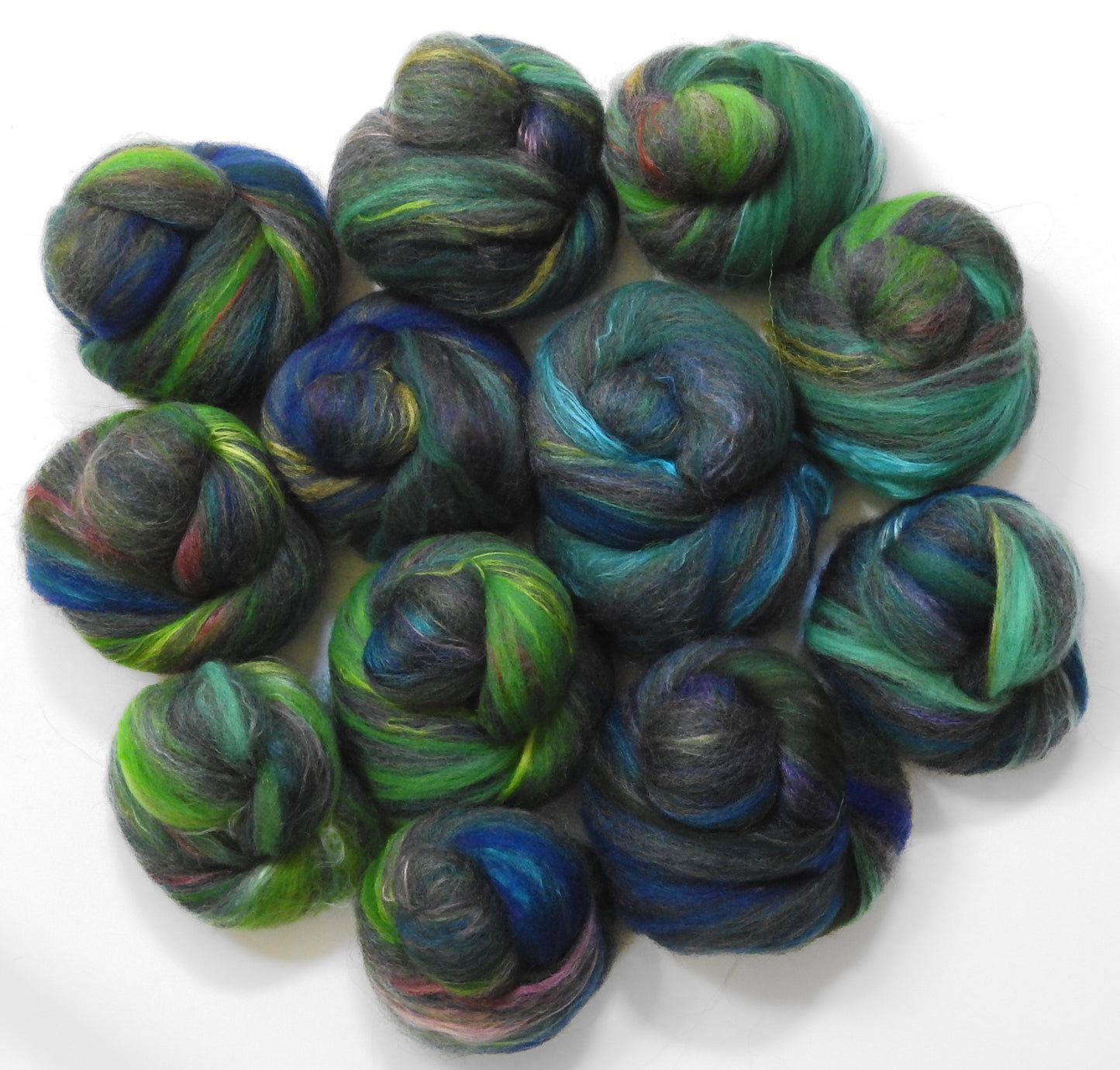 Baikal Apatite - NON-Sparkle Sticklebatts - CVMXRambouillet fleece, merino, Hebridean wool,  silk, sari silk