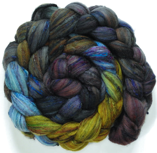 Symbiosis (5.6 oz) - Batt in a Braid #65 - Rambouillet/ Cormo / Sari  silk/ Tussah silk (40/25/25/10)
