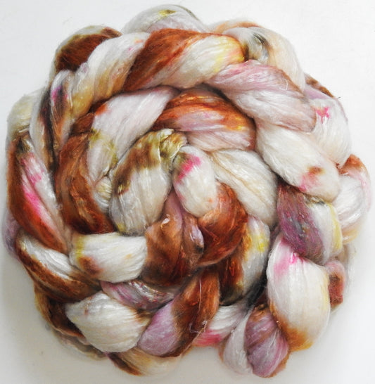 Cockleshells (5.6 oz) - Batt in a Braid #66 - Cormo/ Tussah Silk / Silk Slubs(60/25/15)