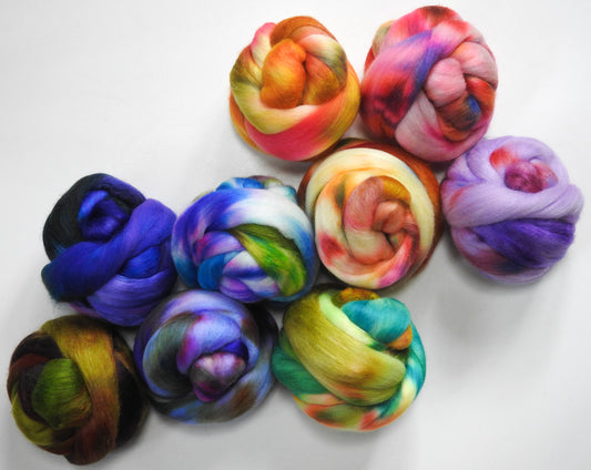Tuscany in Bloom (12 oz) - Dyed Gradient Set - Pearl Haunui / Mulberry Silk (70/30)
