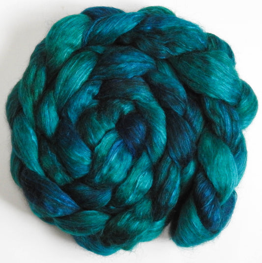 Fairy Pools (5.8 oz) - Batt in a Braid #52- Wensleydale/ Mulberry silk/ Polwarth (60/25/15)