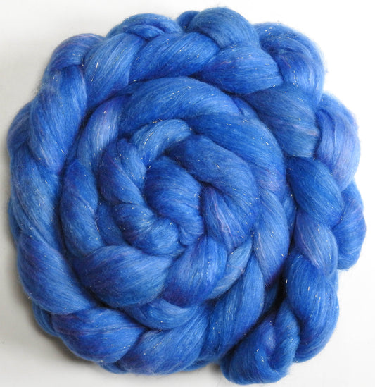 Delft Blue (5.6 oz.) - Batt in a Braid #41 - Llama / Merino ( 18 mic.)/ Mulberry silk/ Stellina (40/30/25/5)