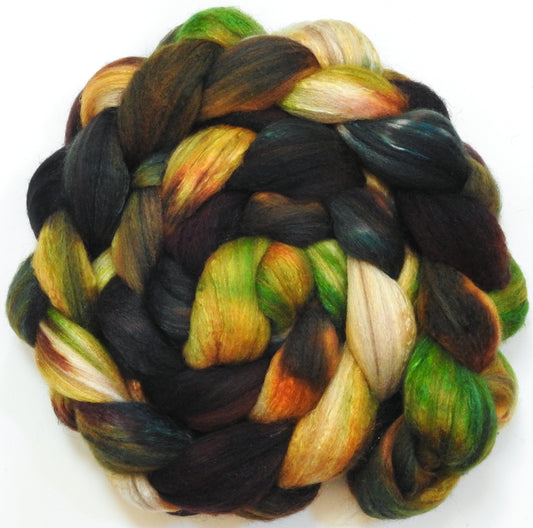 Party Tree (5.7 oz) - Batt in a Braid #7 - Polwarth/ Manx / Mulberry silk/ Firestar (30/30/30/10)