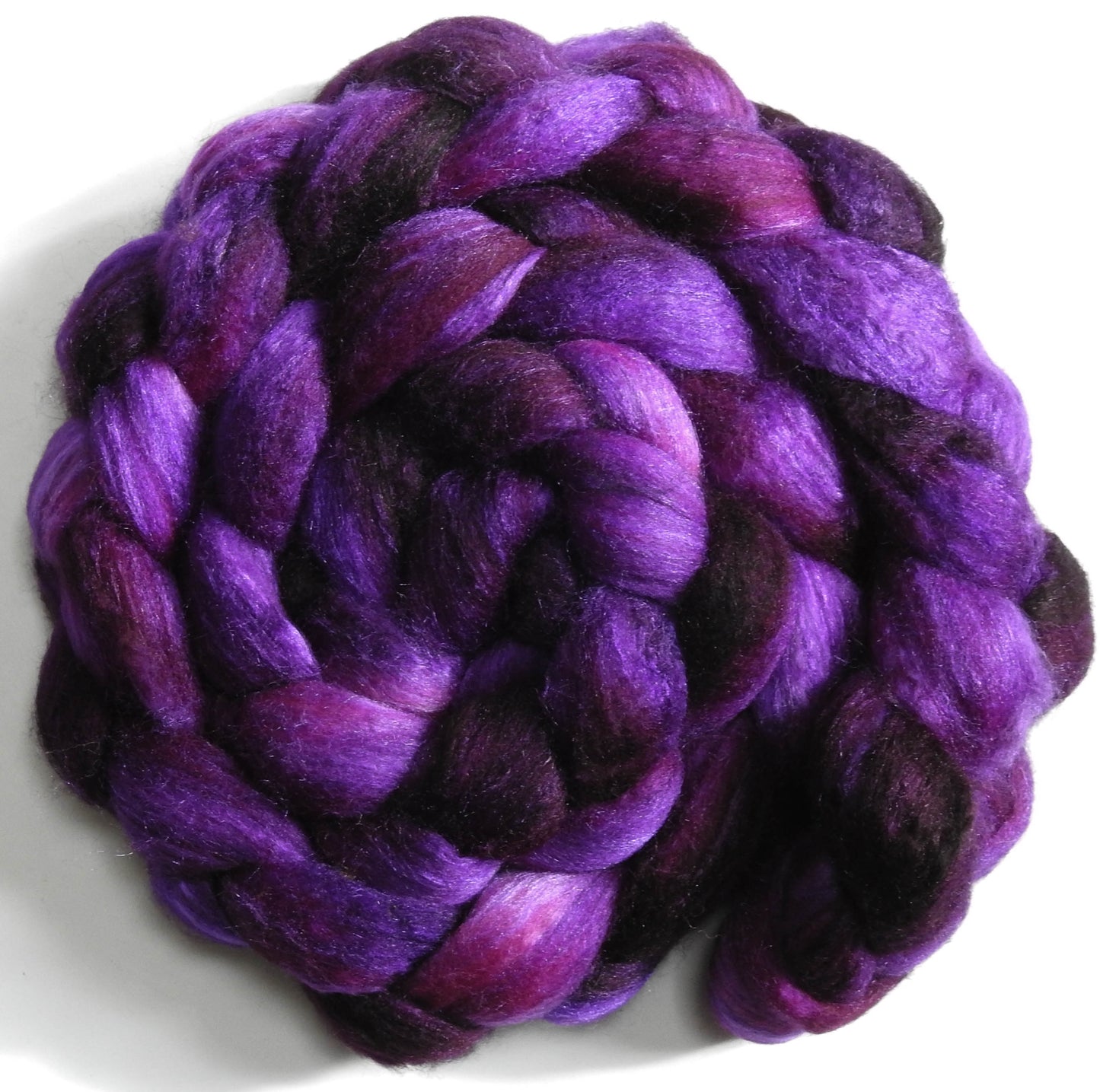 Pokeberry - Batt in a Braid #62 (Polwarth/ CASHMERE/ silk -50/25/25)