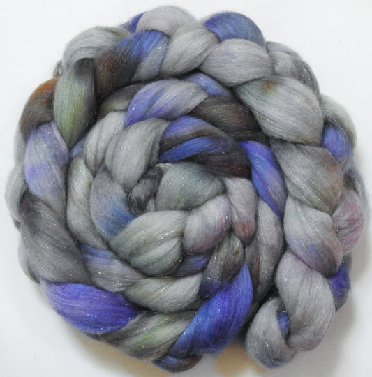 Mirror of Galadriel  (5.6 oz) - Batt in a Braid #67 - Polwarth/Baby Camel/Tussah Silk/ Gold Stellina (40/25/25/10)