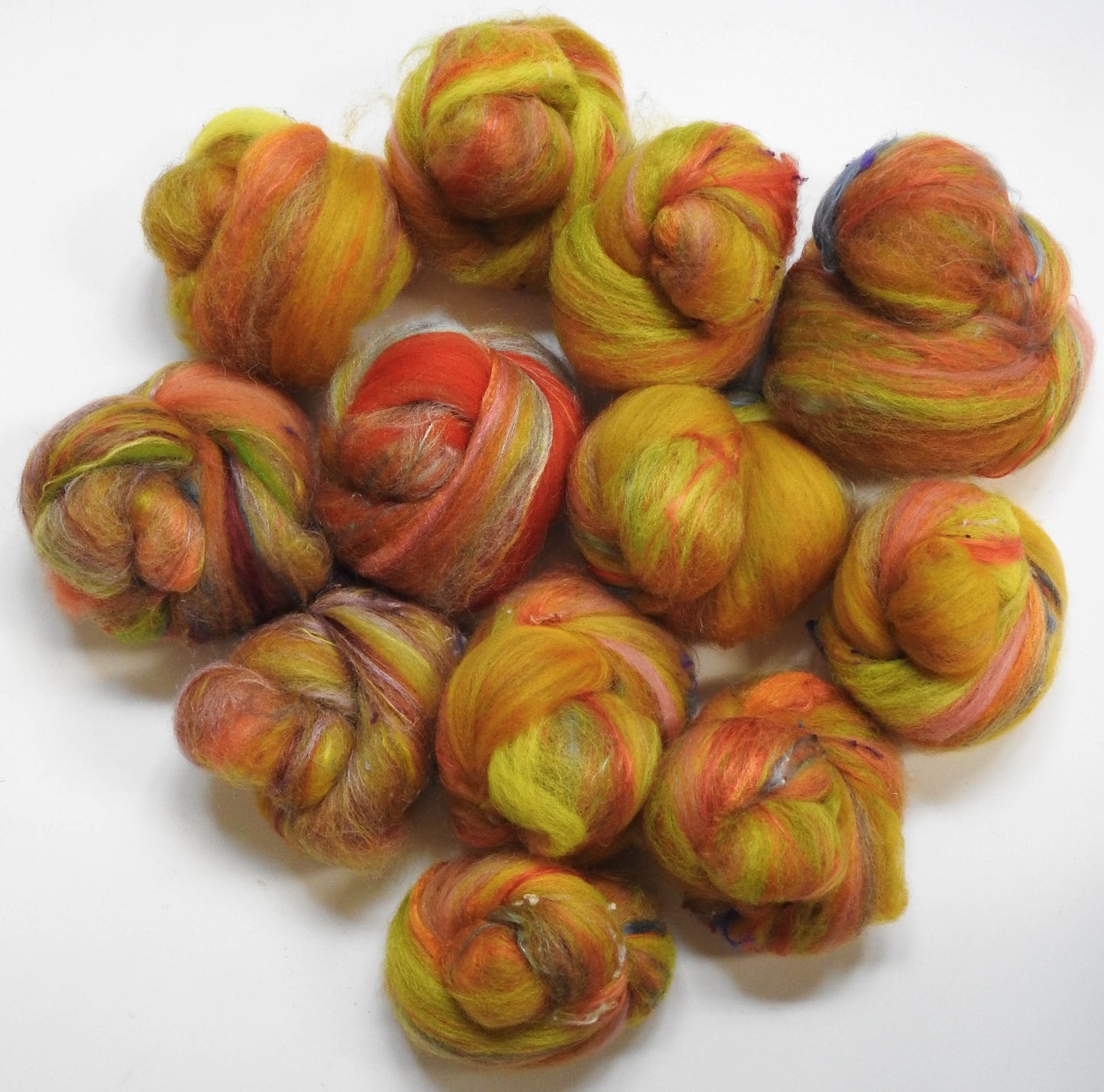 Autumn Cherry Tree (4.2 oz) NON-Sparkle Sticklebatts -Jacob fleece, alpaca, merino, silk, silk noil