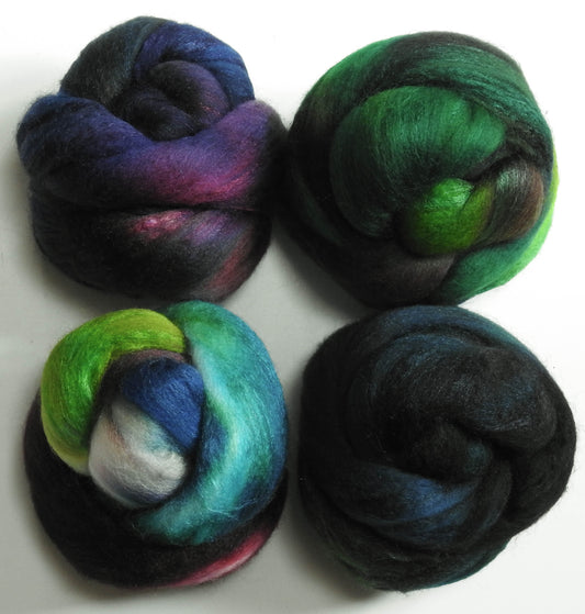 Sweet Basil - Gradient Braid Set -(6 oz) - Polwarth / Tussah silk (85/15)
