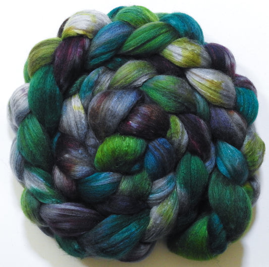 Watcher in the Water (5.7 oz) - Batt in a Braid #7 - Polwarth/ Manx / Mulberry silk/ Firestar (30/30/30/10)