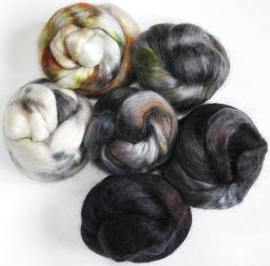 Slothy - Gradient Braid Set - Batt in a Braid #52- Wensleydale/ Mulberry silk/ Polwarth (60/25/15)
