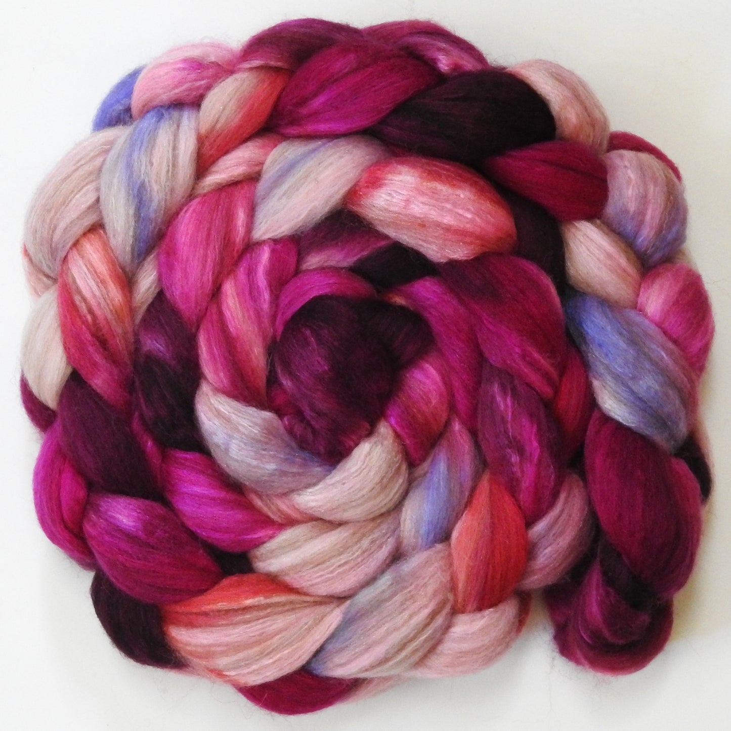 Come derry dol! (5.7 oz) - Batt in a Braid #7 - Polwarth/ Manx / Mulberry silk/ Firestar (30/30/30/10)