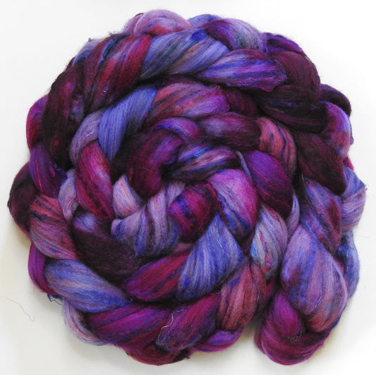 Come derry dol! (5.7 oz) - Batt in a Braid #65 - Rambouillet/ Cormo / Sari  silk/ Tussah silk (40/25/25/10)
